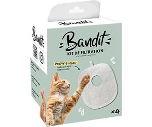 Bandit - Kit de filtro para fuente de agua compatible con bandido únicamente, mantiene el agua fresca, mejora la calidad del agua, filtración en 4 pasos para eliminar las impurezas, larga duración