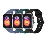 Bandkids Paquete de 3 correas para Apple Watch de 1.57 pulgadas, 1.57 pulgadas, 1.57 pulgadas, 1.67 pulgadas, 1.65 pulgadas, 1.65 pulgadas, 1.77 pulgadas, 1.77 pulgadas, 1.6 pulgadas, 1.6 pulgadas, 1.6 pulgadas, para niños y niñas, correa deportiva de silicona suave, repuesto para iWatch / verde oliva