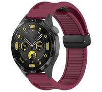 BANDKIT 22mm Straps For Huawei GT3 SE/Watch 4Pro Silicone Magnetic Buckle Band For Huawei Watch GT2 3 4 GT3 Pro 46mm Bracelet Wristbands(Wine red,For GT2 Pro)