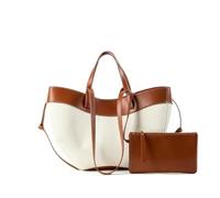 BANDKIT Bolsas de mano de retazos de gran capacidad para mujer, bolsos de diseñador de lujo, bolsos de ocio, moda en las axilas, Brown, 37-15-21 cm
