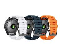 BANDKIT Correa de 22mm para Fenix 7/Fenix 6/Fenix 5 Quickfit, pulsera de silicona Fenix 5 Plus, pulsera deportiva para reloj inteligente Fenix 6 pro(White+Slate+Orange)