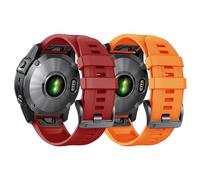 BANDKIT Correa de 22mm para Fenix 7/Fenix 6/Fenix 5 Quickfit, pulsera de silicona Fenix 5 Plus, pulsera deportiva para reloj inteligente Fenix 6 pro(Red+Orange)