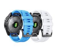 BANDKIT Correa de 22mm para Fenix 7/Fenix 6/Fenix 5 Quickfit, pulsera de silicona Fenix 5 Plus, pulsera deportiva para reloj inteligente Fenix 6 pro(Blus+White)