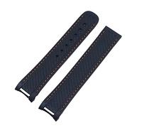 BANDKIT Correa de reloj de goma de 20 mm para Omega Strap Seamaster 300 AT150 Aqua Terra Ultra Light 8900 con hebilla de acero, With Black Buckle, Ágata