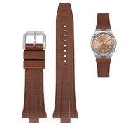 BANDKIT Correa de reloj de goma FKM Fluoro para la colección Citizen TSUYOSA NJ0150 NJ0151ME, pulsera colorida para hombres y mujeres(Dark Brown)