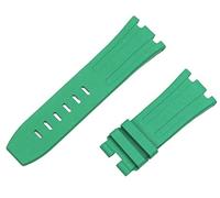 BANDKIT Correa de reloj de silicona de caucho de flúor natural de 28 mm para correa AP para cinturón Audemars y Piguet 15703 15710 15706 (correa verde, hebilla dorada de 28 mm)