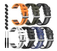 BANDKIT Correa de reloj Quickfit Fenix 7X 6X Pro 5X Plus de 26 mm, correa de silicona suave para Garmin Enduro 2/Descent MK2i/MK3i 51 mm/Tactix 7Pro/Epix Pro 51 mm(7Pack1)