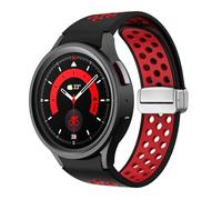 BANDKIT Correa de silicona para Samsung Galaxy Watch 6 Classic 43mm 47mm 5Pro 45mm Correa con hebilla magnética para Galaxy Watch 6 5 4 40mm 44mm(Blue White,Watch 6Clasic 43 47)