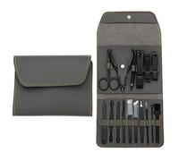 BANDKIT Cortador de uñas profesional 16 en 1, tijeras de acero inoxidable, kit de aseo para cutículas, herramientas de utilidad, cortaúñas (verde)