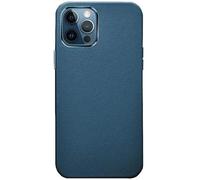 BANDKIT European Bull - Funda trasera de cuero vacuno para Apple iPhone 12 Pro (2020) de 6.1 pulgadas [protección de pantalla y cámara] (color: azul)