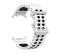 BANDKIT Nueva correa de silicona marina para reloj Samsung ultra 47mm pulsera sin huecos banda deportiva de dos tonos para Galaxy 7 correas de reloj ultra(White Black-S)