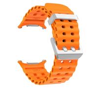 BANDKIT Nueva correa de silicona marina para reloj Samsung ultra 47mm pulsera sin huecos banda deportiva de dos tonos para Galaxy 7 correas de reloj ultra(OrangeS)