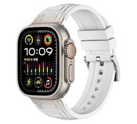 BANDKIT Para Apple Watch Band Ultra 2 49mm 45mm 44mm correa de goma Serie 10 9 8 7 6 5 4 3 2 1 SE con conector de Metal S10 46mm 42mm correas de reloj(B,S10 46mm)