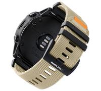 Bandletic 26mm Correa Compatible con Garmin Fenix 6X Pro/6X/Fenix 8 51mm/Fenix 7X/7X Pro/5X/Plus, QuickFit Nylon Militar Sport Duradero Muñequera para Instinct 2X Solar/Fenix 3/HR/Epix Pro 51mm, Caqui