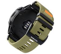 Bandletic 26mm Correa Compatible con Garmin Fenix 6X Pro/6X/Fenix 8 51mm/Fenix 7X/7X Pro/5X, QuickFit Nylon Militar Sport Duradero Muñequera para Instinct 2X Solar/Fenix 3/HR/Epix Pro 51mm, Armygreen
