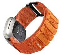 Bandletic Bandas tácticas resistentes compatibles con Fitbit Sense 2, correas deportivas de nailon militar suave y duradero para Fitbit Versa 4/3/Sense, mediano, naranja
