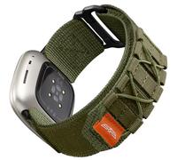 Bandletic Bandas tácticas resistentes compatibles con Fitbit Versa 3, correas deportivas de nailon militar suave y duradero para Fitbit Versa 4/Sense 2/Sense, grande, color verde