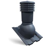 Bandloo VENTOS X Plus R antracita DN150 - Extractor universal de techo con drenaje de condensado para tejas de hormigón, ventilación de chimenea para techo inclinado, resistente a la intemperie y a
