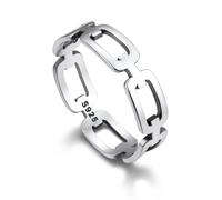 Bandmax Anillo Plata de Mujeres Anillo Dedos Compromiso Boda Talla 67 mm