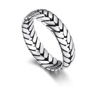 Bandmax Anillo Plata Mujer Vintage Trigo Anillo Dedos Hombre Compromiso Boda Talla 67 mm