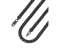 Bandmax Collar Venecian para Mujeres Negro, Cadenas Planas Suave 36cm Largo 8mm Ancho Regalo a Hija Novia