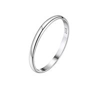 Bandmax Minimalista Anillo Liso Best Friend Plata de Primera Ley, 2mm Ancho