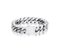 Bandmax Panzer Kette 12MM breit Herren Armband Damen Edelstahl Kette für Jungen Mädchen Kubanische Kette Armkette Modeschmuck Accessoire, 21 cm, Acero inoxidable