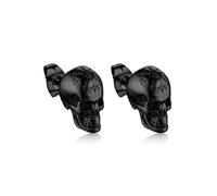 Bandmax Vintage Pendientes Calavera Brujula Nordica, Helm Of Awe Skull Earrings