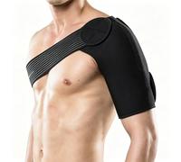 Bandolera ajustable transpirable para hombre y mujer, vendaje de compresión para hombro izquierdo y derecho, para deporte, uso diario, manguito rotador, protección negra