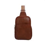 Bandolera con correa extensible, riñonera cruzada para mujer, marrón, Talla única