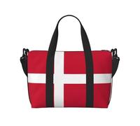 Bandolera con estampado de bandera danesa, adecuada para viajes de negocios, fitness y viajes.