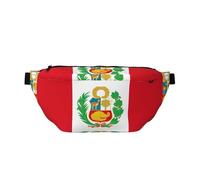 Bandolera cruzada ajustable con bandera de Perú para deportes al aire libre y viajes, bolsa bandolera de gran capacidad