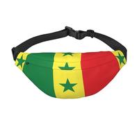 Bandolera cruzada para niños, diseño de bandera de Senegal, grande, para viajes, deportes, correr, ciclismo, viajes, pesca, color negro, talla única