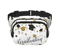 Bandolera cuadrada de doble capa con texto en inglés "Graduation Congratulations", para correr, viajar, senderismo