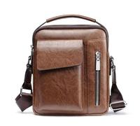 Bandolera de Cuero Bandolera Vintage Casual Business Hombro S Cremallera Bolso maletín Tote