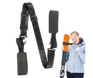 Bandolera De Esquí, Correa De Snowboard De Nylon Ajustable De 120 Cm | Equipo De Transporte De Sujetadores EVA Acolchado 140g, Cinturón De Transporte Universal Diseñado Para Transporte Palos Y D