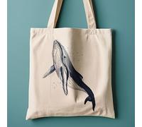 Bandolera de Lona con Diseño de Ballena Acuarela - Bolsa Reutilizable y Duradera de Poliéster para Compras, Viajes o Playa - Regalo Ideal para Amantes de , Día de la , Graduación, Pascua y - Temática