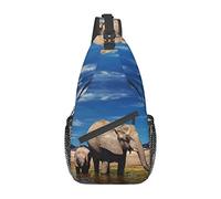 Bandolera de mármol de Color Elefante con Orejas Grandes, Bandolera de Pecho con Honda para Hombres y Mujeres, Utilizada para el Ocio y los Viajes