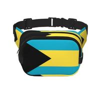 Bandolera de moda estampada con la bandera de las Bahamas, bolsa de cintura de senderismo, bolsa de hombro cuadrada de doble capa para viajes y fitness