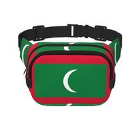 Bandolera de moda estampada con la bandera de Maldivas, bolsa de cintura de senderismo, bolsa de hombro cuadrada de doble capa para viajes y fitness
