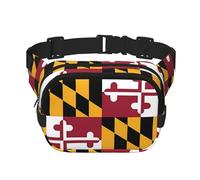 Bandolera de moda estampada con la bandera de Maryland, bolsa de cintura de senderismo, bolsa de hombro cuadrada de doble capa para viajes y fitness