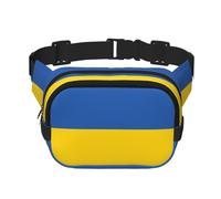 Bandolera de moda estampada con la bandera de Ucrania, bolsa de cintura de senderismo, bolsa de hombro cuadrada de doble capa para viajes y fitness