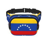 Bandolera de moda estampada con la bandera de Venezuela, bolsa de cintura de senderismo, bolsa de hombro cuadrada de doble capa para viajes y fitness