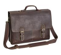 Bandolera de piel Pedea "San Marcos" 17,3", marrón