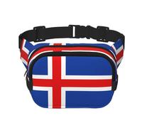 Bandolera de viaje con bandera de Islandia, riñonera moderna e informal, riñonera cuadrada de doble capa, color negro, talla única, Negro, One Size