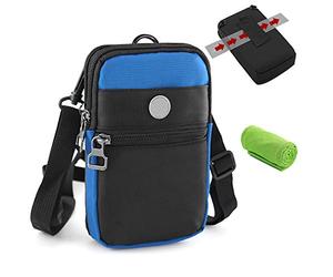 Bandolera Hombre Deportiva Impermeable, Bolsa Compacta de Hombro Cintura Cinturón Bolsillo Funda Riñoneras Bolso Pequeño para Pequeñas Deporte Camping Viaje Cartera Aire para iPhone Samsung Xiaomi