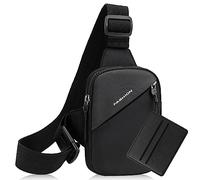 Bandolera Hombre Pequeña Sling Chest Crossbody Bag Impermeable Bandolera Hombre Pequeña Bolsa De Pecho Bolso Hombre Bandolera Pequeño Sling Bag Mochilas Pequeñas Para Viajes Ciclismo Correr (Negro)