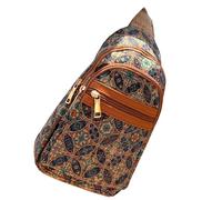 Bandolera Mochila Mujer De Corcho Natural Ecológico Bolso Cruzado Casual Vintage Impermeable Para el Dia a Dia Viajes Rutas Deporte Elegante Vegana Estampado Flores Mandalas