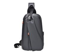 Bandolera para hombre - Bolso bandolera ligero y resistente para viajes, gimnasio, senderismo y uso diario | bandolera para hombre resistente al agua, pecho compacto con correa para hombro, gris, Se