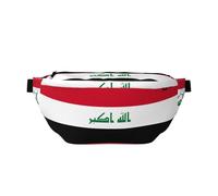 Bandolera para hombre y mujer con bandera de Iraq para viajes, ciclismo, senderismo, escalada, riñonera, Negro , Talla única